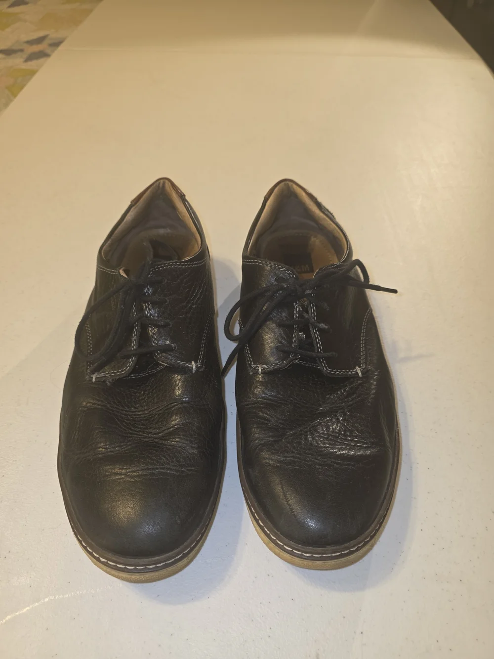 Johnston & Murphy Men's Black Leather Lace-Up Casual Shoes